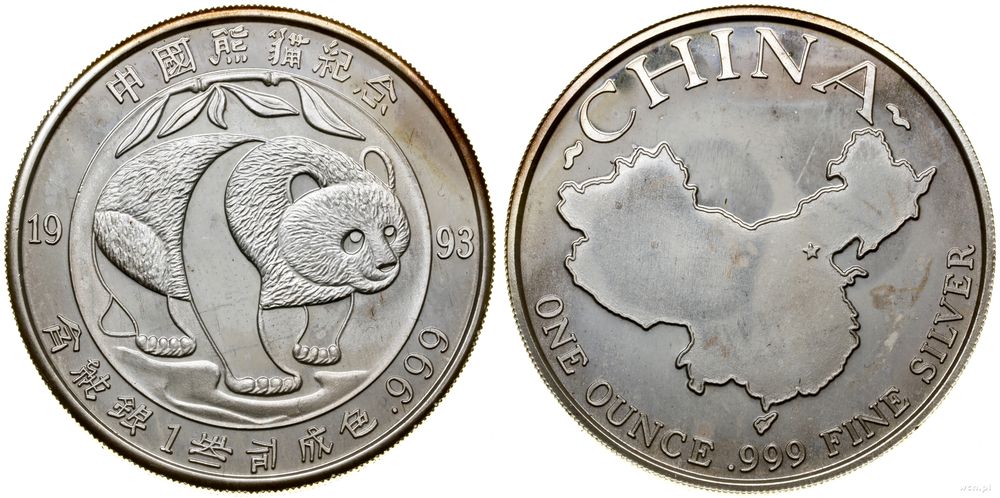 Chiny, 1 uncja srebra, 1993