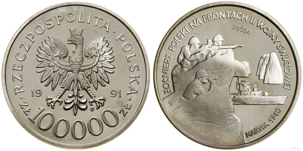 Polska, 100.000 złotych, 1991