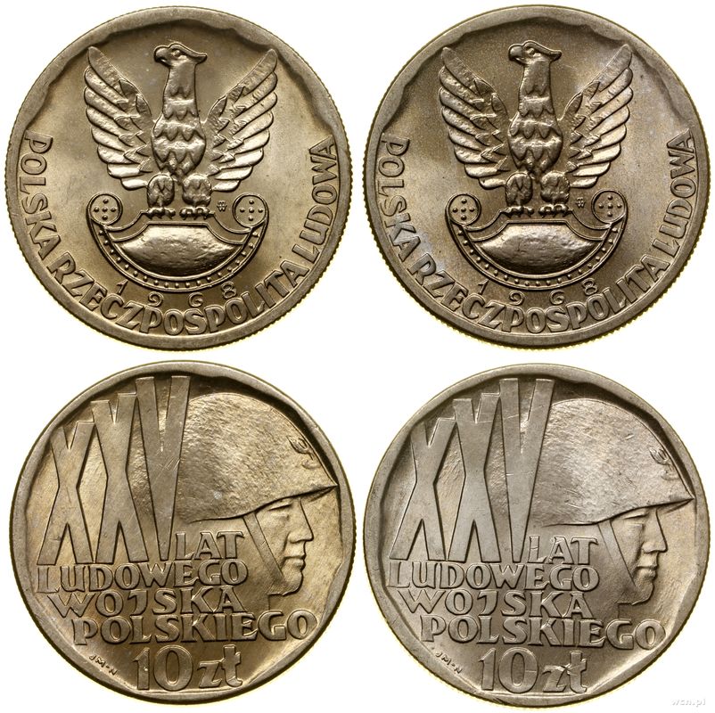 Polska, zestaw: 2 x 10 złotych, 1968