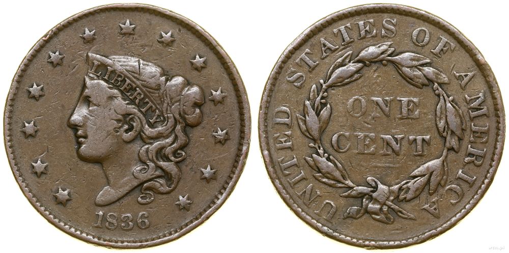 Stany Zjednoczone Ameryki (USA), 1 cent, 1836