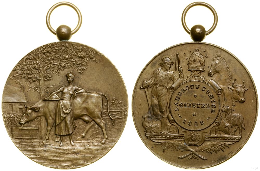 Belgia, odznaka towarzystwa rolniczego, 1908