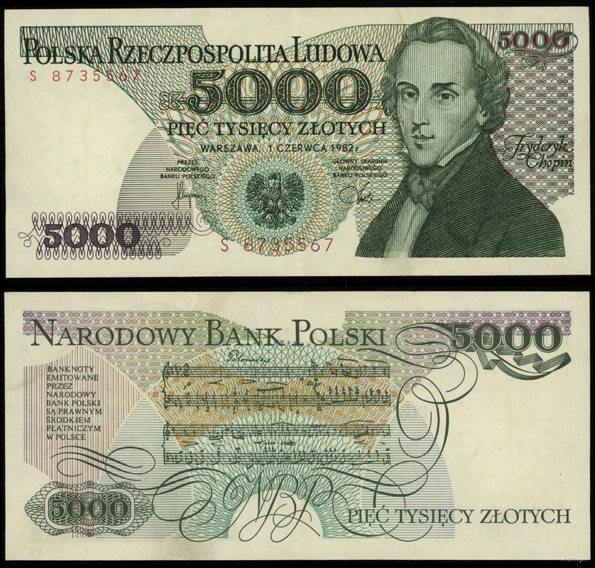Polska, 5.000 złotych, 1.06.1982