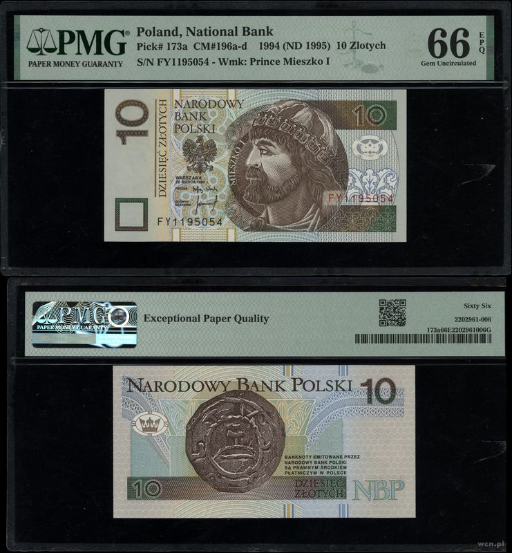Polska, 10 złotych, 25.03.1994