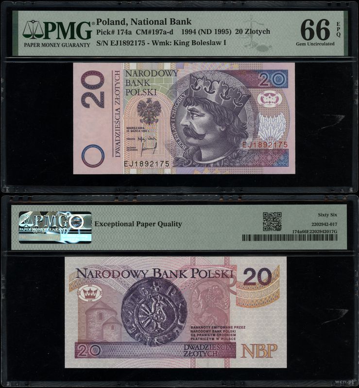 Polska, 20 złotych, 25.03.1994