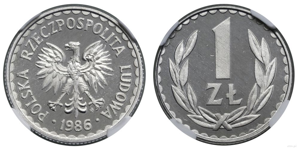 Polska, 1 złoty, 1986