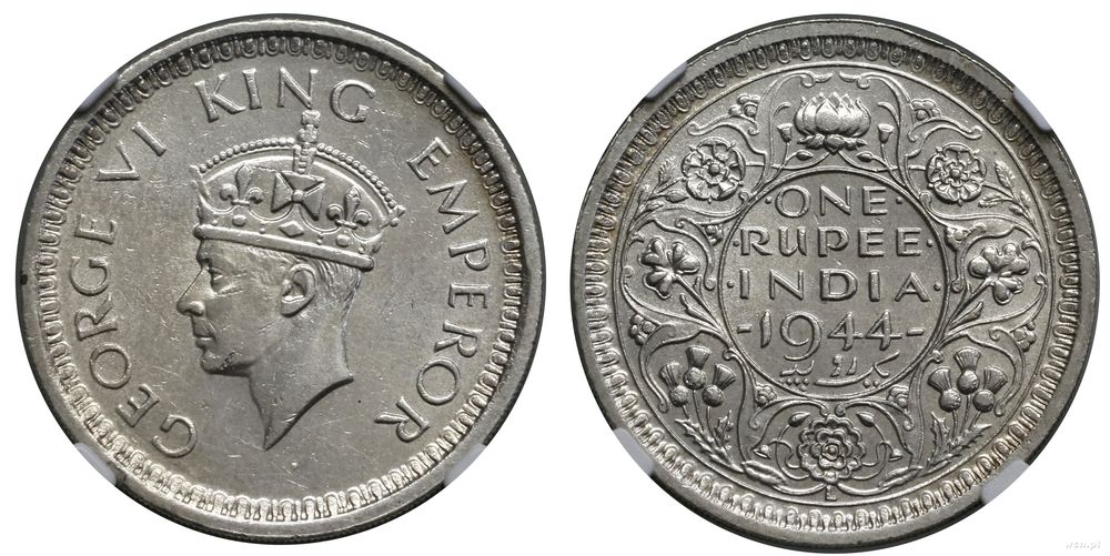 Indie, 1 rupia, 1944