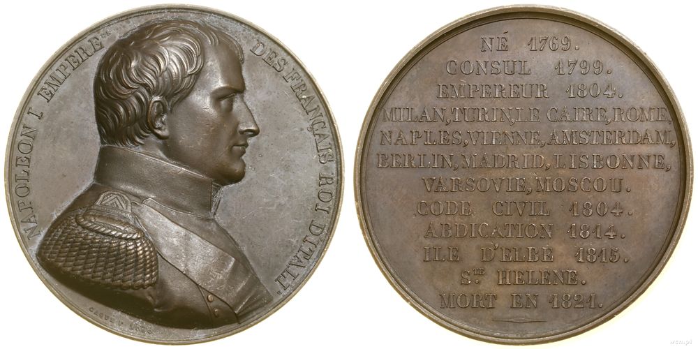 Francja, medal z serii władcy Francji – Napoleon I, 1838