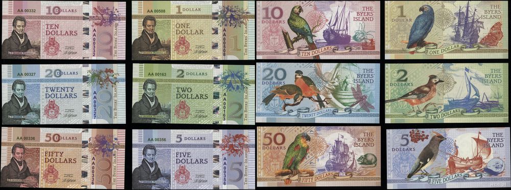 Pacyfik, zestaw 6 banknotów, 2018