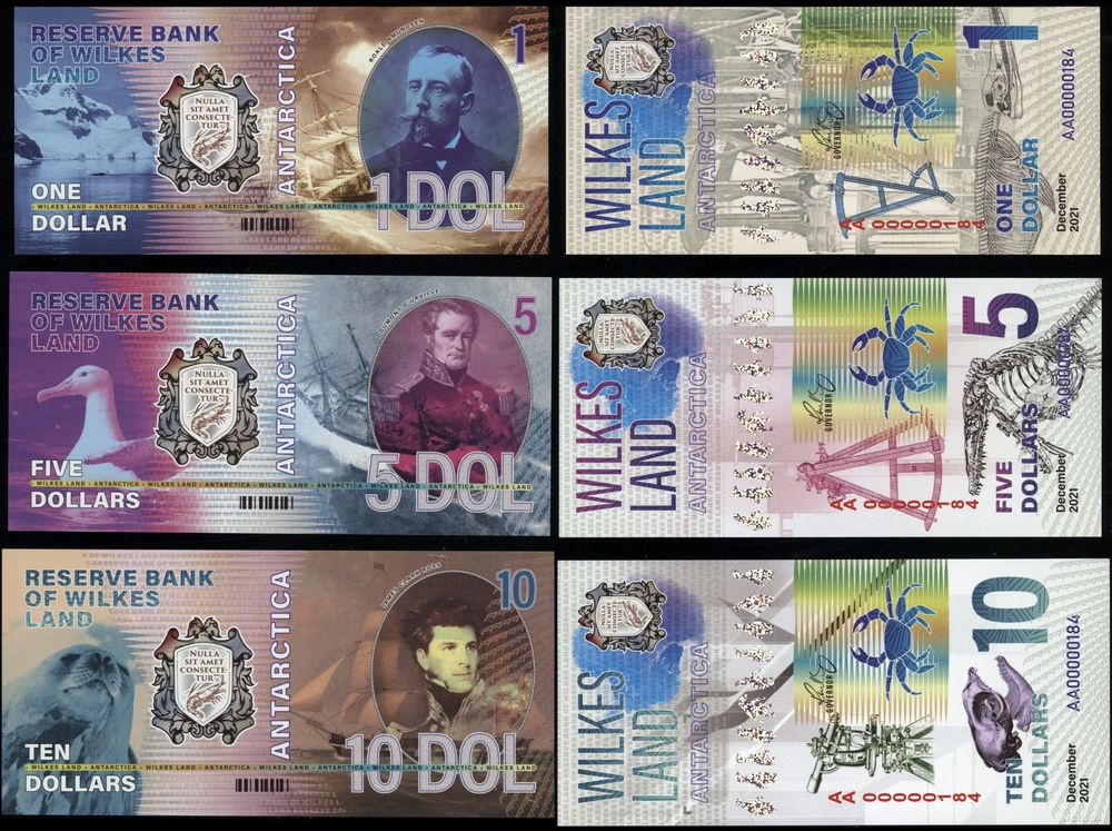 Antarktyda, zestaw 6 banknotów