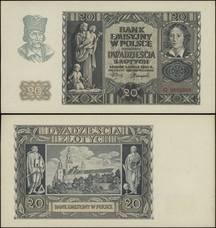 Polska, 20 złotych, 1.03.1940