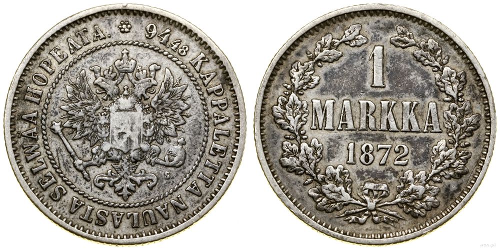 Finlandia, 1 marka, 1872 S