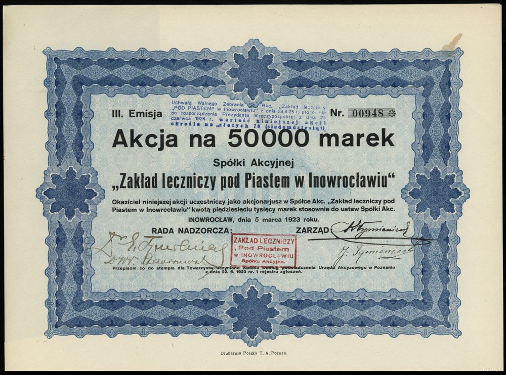 Polska, akcja na 50.000 marek, 5.03.1923