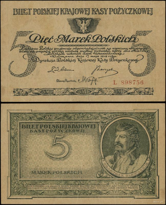 Polska, 5 marek polskich, 17.05.1919