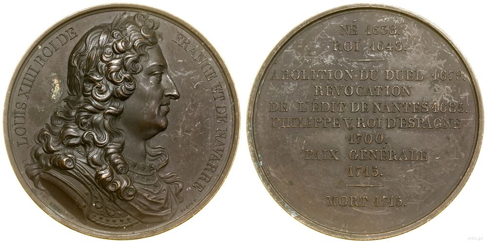 Francja, medal z serii władcy Francji – Ludwik XIV