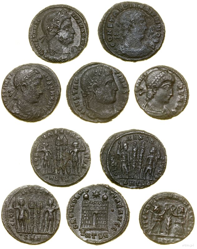 Cesarstwo Rzymskie, zestaw: 5 x follis