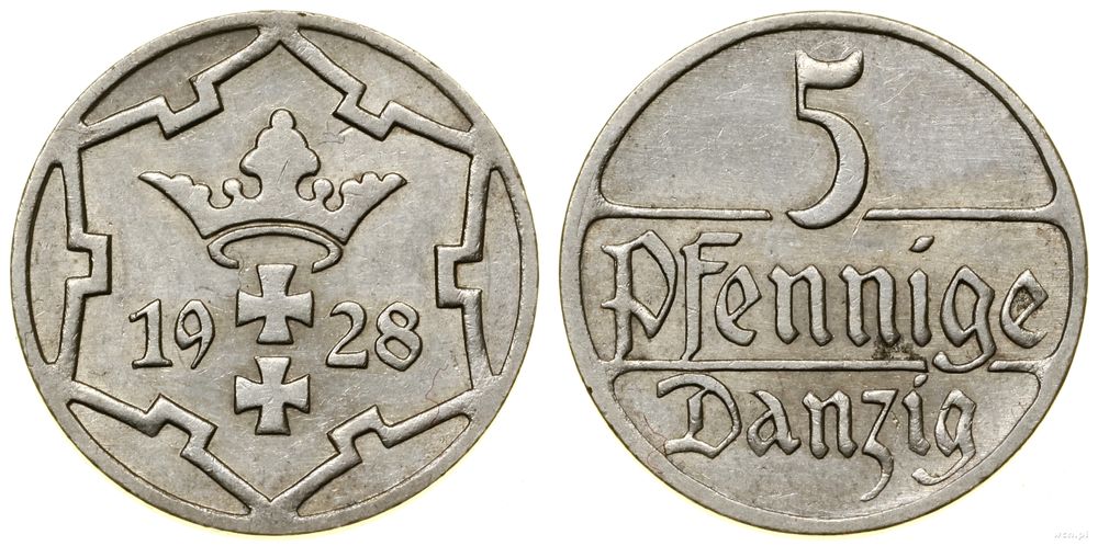Polska, 5 fenigów, 1928