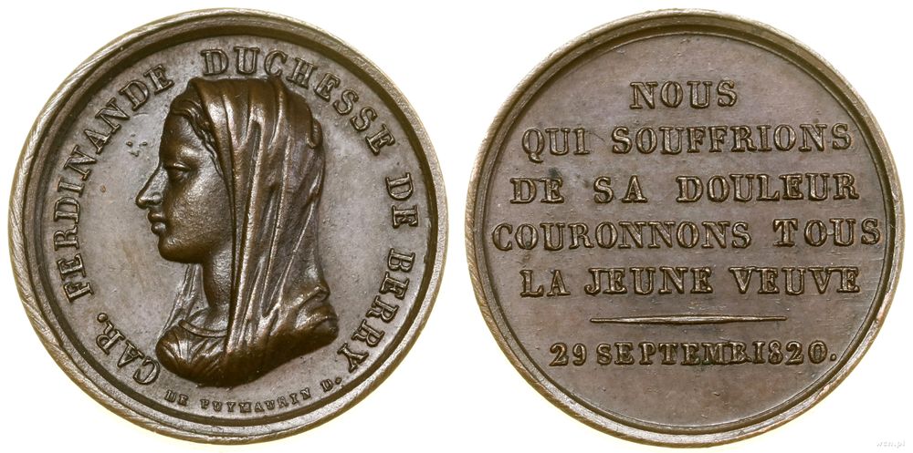 Francja, medal pamiątkowy, 1820