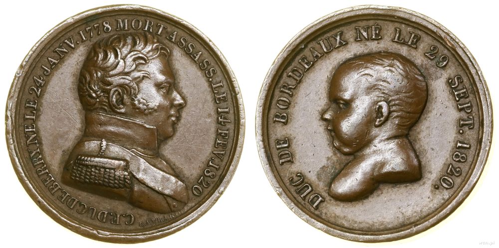 Francja, medal pamiątkowy, 1820