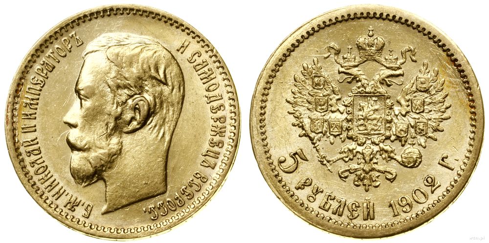 Rosja, 5 rubli, 1902 AP