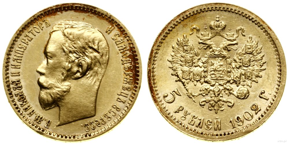 Rosja, 5 rubli, 1902 AP