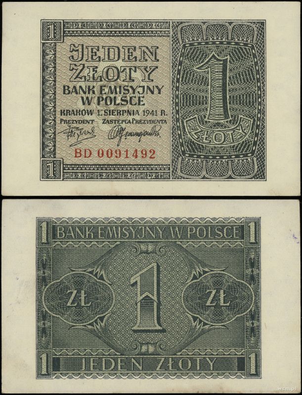 Polska, 1 złoty, 1.08.1941