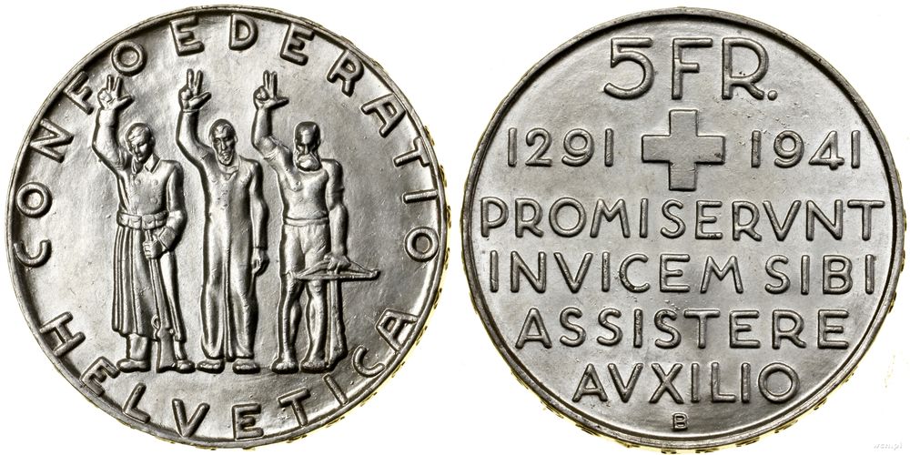 Szwajcaria, 5 franków, 1941