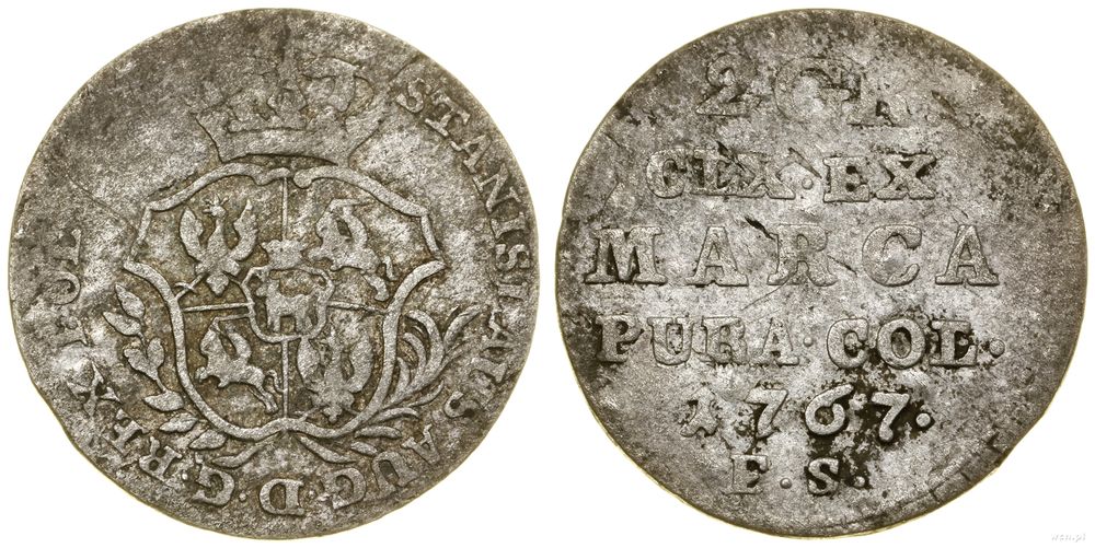 Polska, półzłotek (2 grosze), 1767 FS