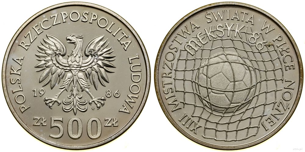 Polska, 500 złotych, 1986