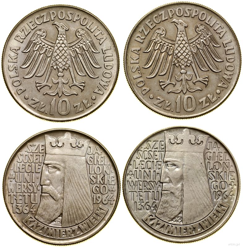 Polska, zestaw: 2 x 10 złotych, 1964
