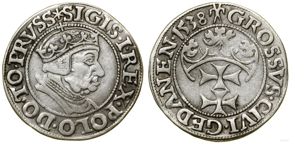 Polska, grosz, 1538