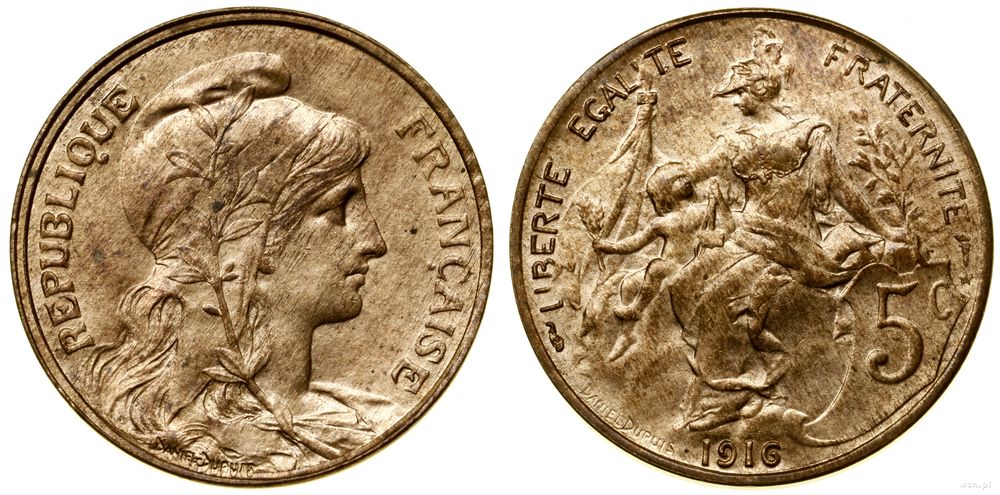 Francja, 5 centymów, 1916
