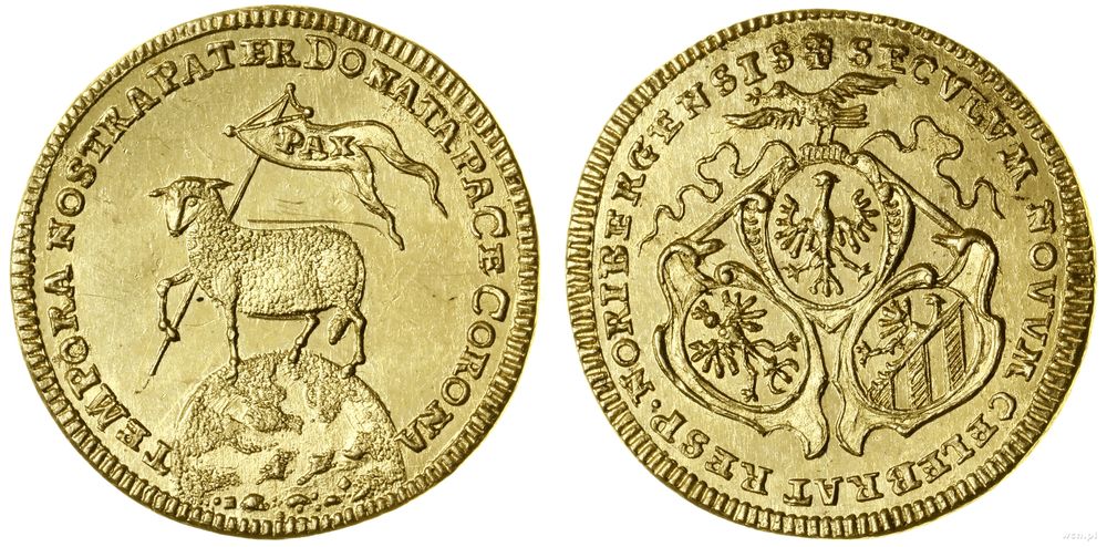 Niemcy, dukat z Barankiem Bożym (Lammdukat), 1700 (data chronogramem)