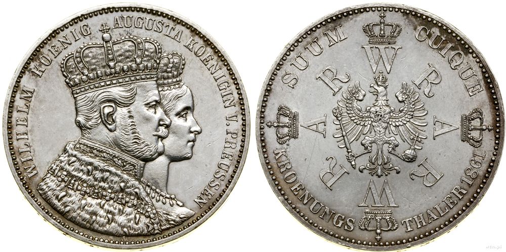 Niemcy, talar koronacyjny (Vereinstaler), 1861 A