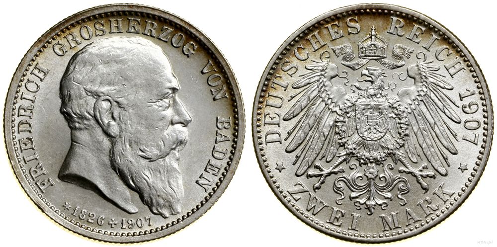 Niemcy, 2 marki  pośmiertne, 1907