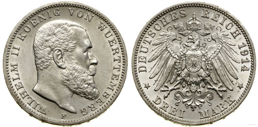 Niemcy, 3 marki, 1914 F