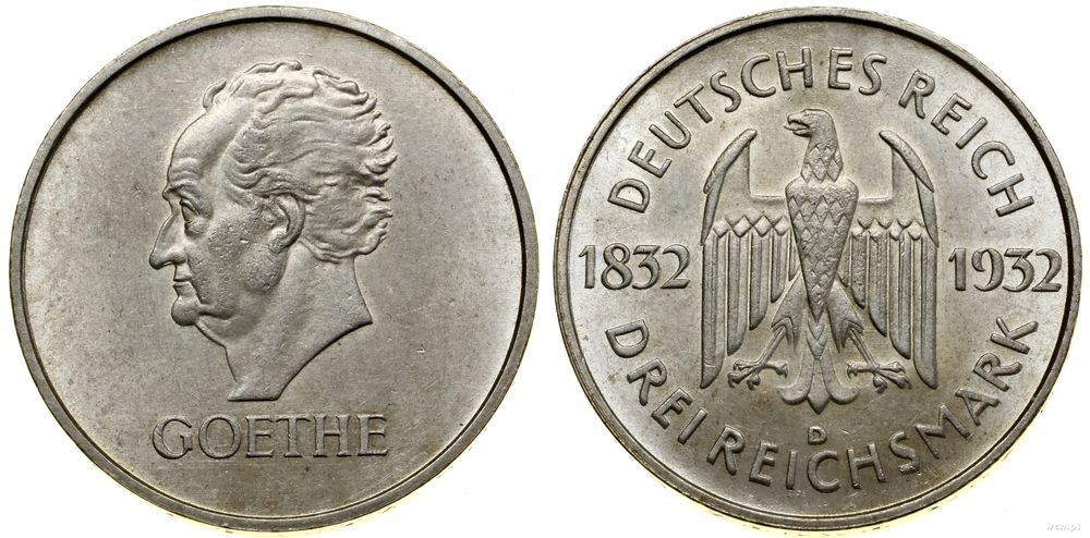 Niemcy, 3 marki, 1932 D