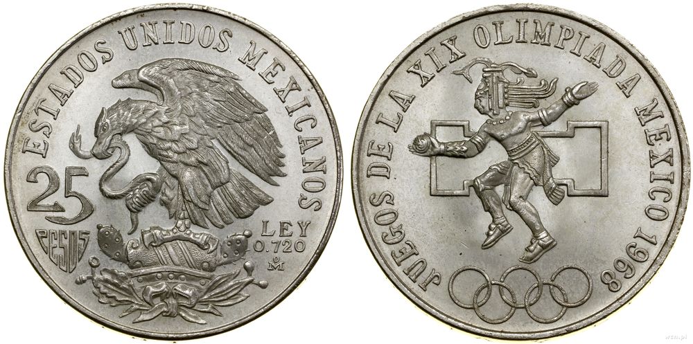 Meksyk, 25 pesos, 1968