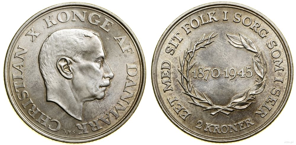 Dania, 2 korony, 1945