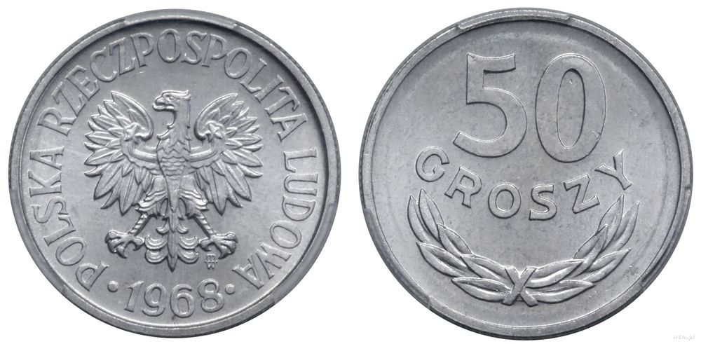 Polska, 50 groszy, 1968