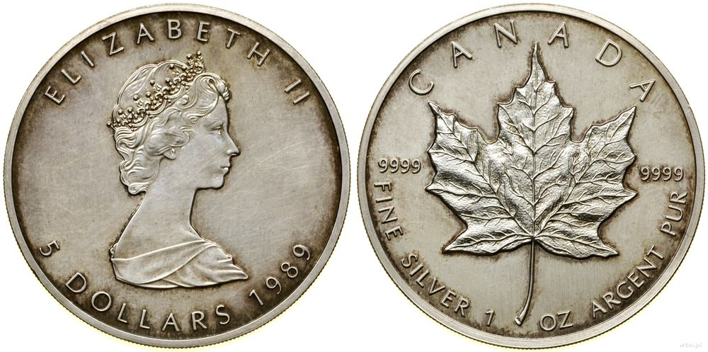 Kanada, 5 dolarów, 1989