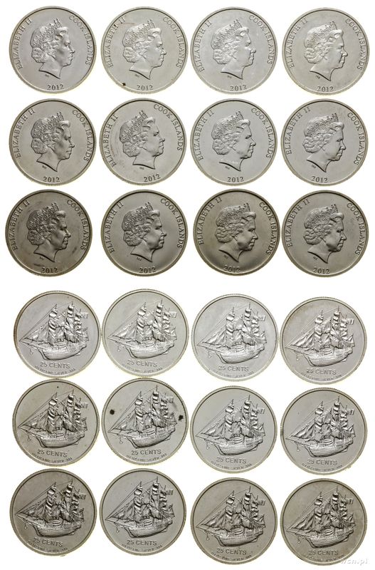 Wyspy Cooka, zestaw: 12 x 25 centów, 2012