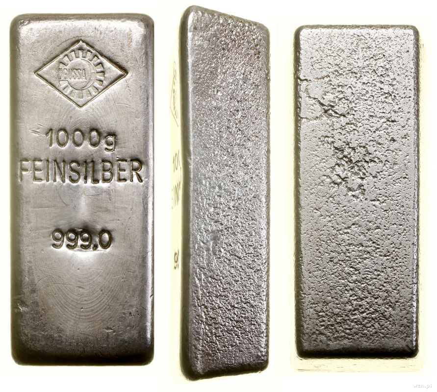 Austria, kilogramowa sztabka srebra