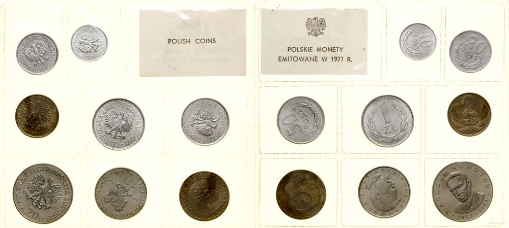 Polska, zestaw Polskie monety emitowane w 1977
