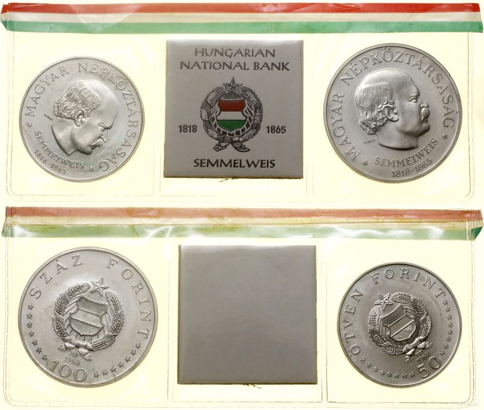 Węgry, zestaw: 50 i 100 forintów, 1968