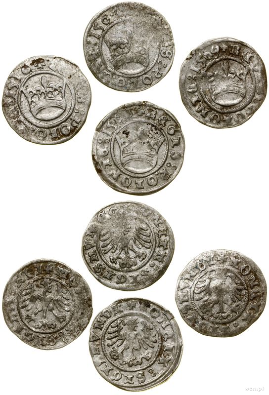 Polska, zestaw 4 x półgrosz, 1507, 1508, 1509, 1510