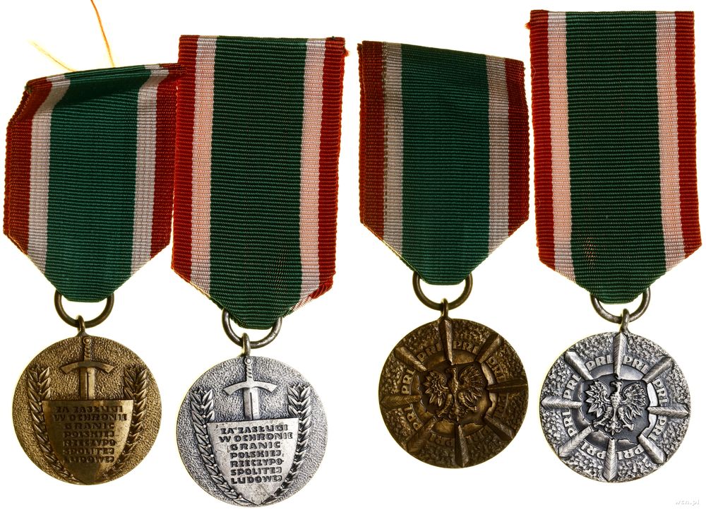 Polska, zestaw 2 x Odznaka „Za zasługi w obronie granic PRL”