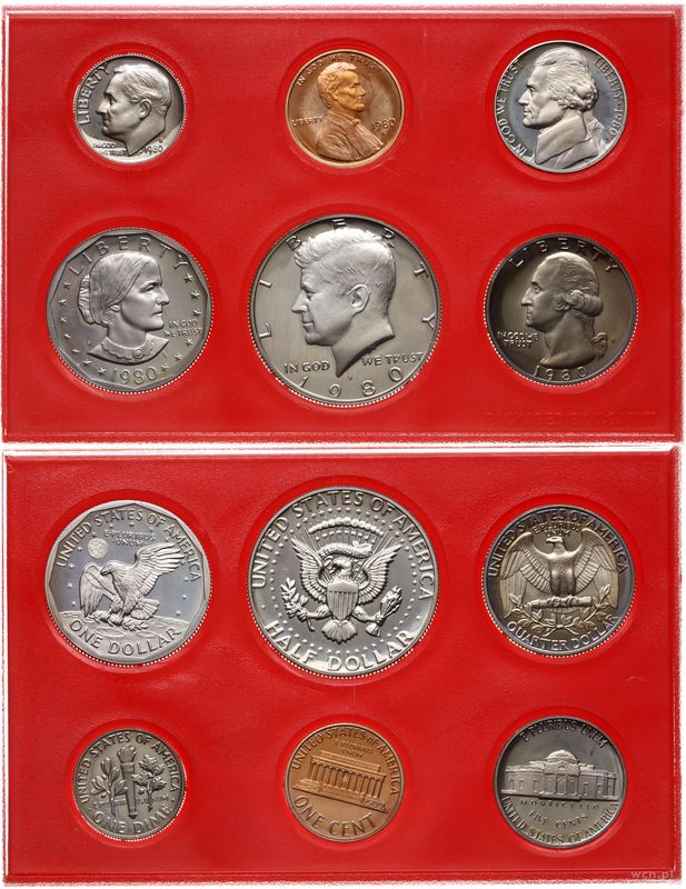 Stany Zjednoczone Ameryki (USA), zestaw rocznikowy, 1980
