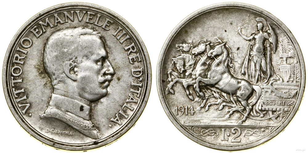 Włochy, 2 liry, 1914 R