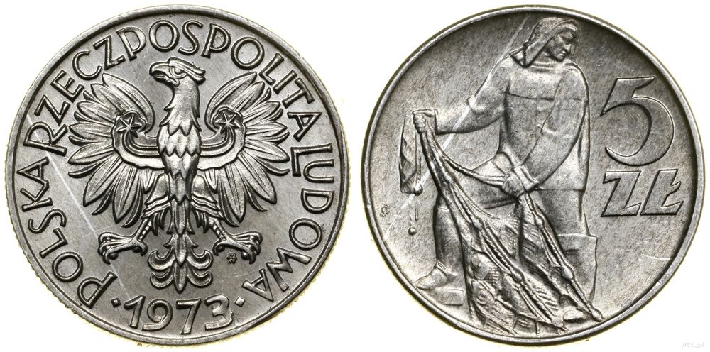 Polska, 5 złotych, 1973