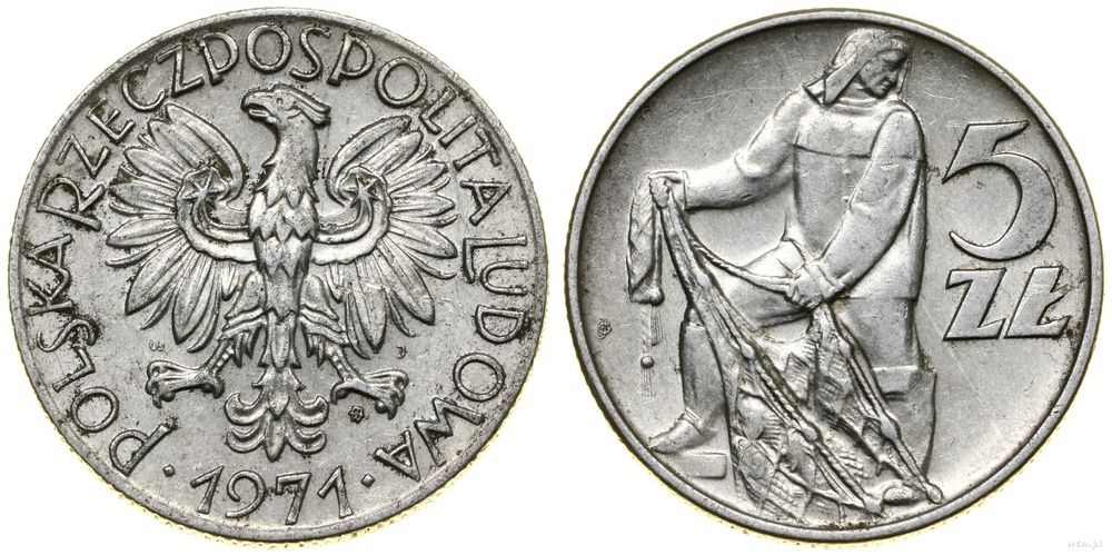 Polska, 5 złotych, 1971